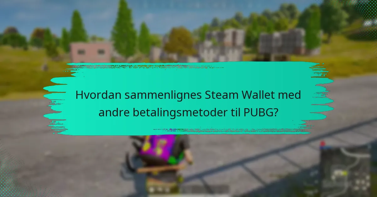 Hvordan sammenlignes Steam Wallet med andre betalingsmetoder til PUBG?